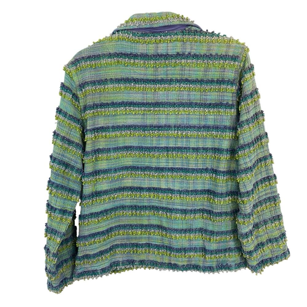 ANU Woven Chenille Tapestry Jacket Blazer Women size Large Button Up Boxy Artsy - Picture 4 of 16